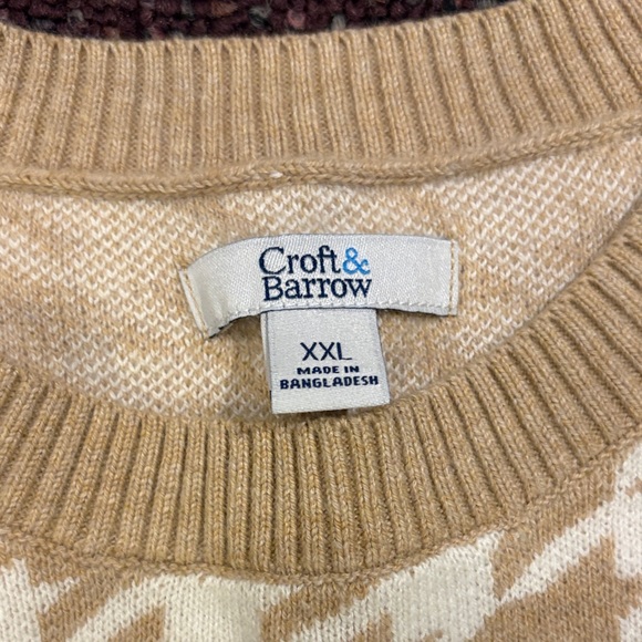 Tan Houndstooth woMen's Sweater xxl - Picture 2 of 5